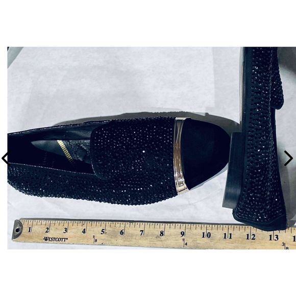 Louis Leeman Sz 44 Swarovski-Velvet Slip Ons - Picture 5 of 8